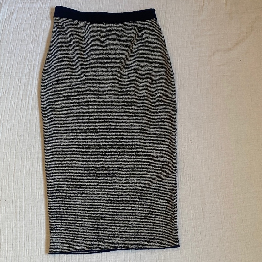 ZARA Monochrome Striped Pencil Skirt